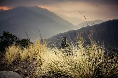 Cloudy Poon Hill view Stock Photos