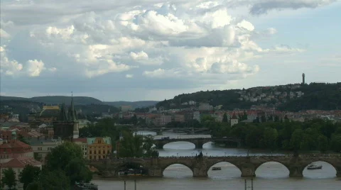 Cloudy Prague panorama Stock Footage 836896