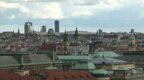 Cloudy Prague panorama Stock Footage 837322