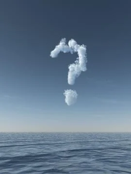 Cloudy question mark in the sky - 3d illustration Illustrazione stock