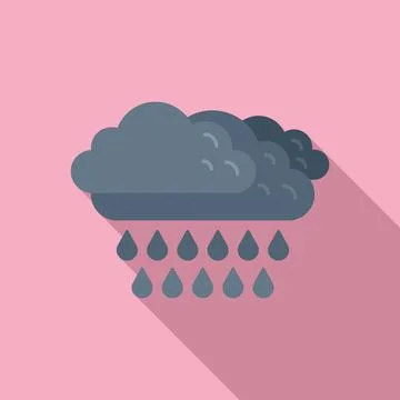 Cloudy rain icon flat vector. Weather cloud イラスト素材