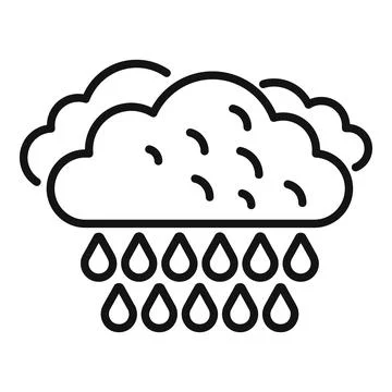 Cloudy rain icon outline vector. Weather cloud Stock Illustration