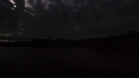 Cloudy Rainy Day, Aroostook State Park, Evening-Day Time Lapse Stock Footage 93589873