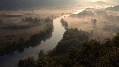 Cloudy river Stock Footage 82198869