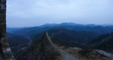 Cloudy scene, the Great Wall (Time-lapse) Stock Footage 132471160
