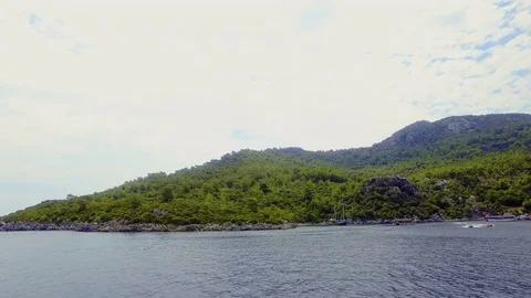 Cloudy scenic view, Marmaris Stock Footage 80785728
