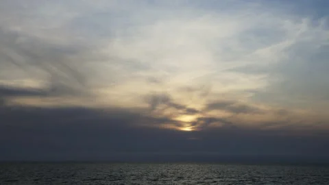 Cloudy sea sunset time lapse. Stock Footage 197122980