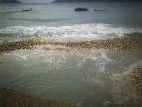 Cloudy Sea View from the Beach 写真素材