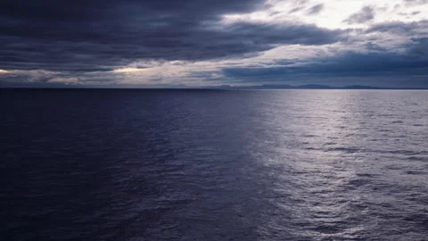 Cloudy sea view from ship Stock Footage 240314218