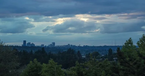 Cloudy Seattle Skyline. Stock Footage 95007500
