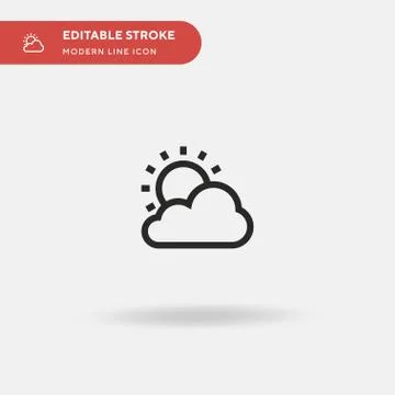 Cloudy Simple vector icon. Illustration symbol design template for web mobile Stock Illustration