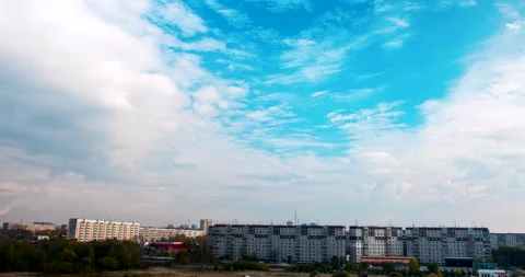 Cloudy sky above city Video stock 165595722