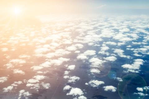 Cloudy sky from the airplane Foto stock
