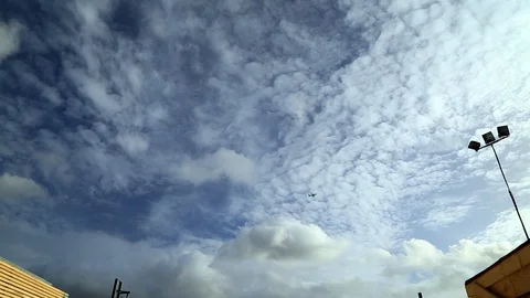 Cloudy Sky and Construction Material on a Building Site in The Netherlands Stock Footage 95905809
