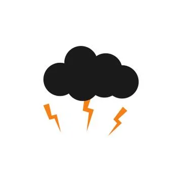 Cloudy sky and lightning vector design illustration Illustrazione stock