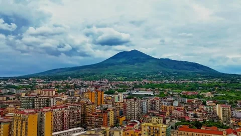 Cloudy Sky and Mount Vesuvius Timelapse with Moving Frame Stock Footage 310057161