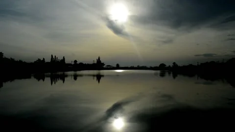 Cloudy sky and the river Video stock 236813405