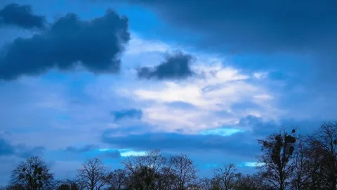 Cloudy sky and trees Stock Footage 277825077