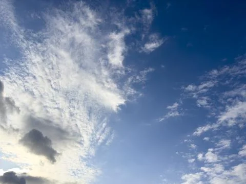 Cloudy sky background. Beautiful blue sky and white clouds Stock Photos