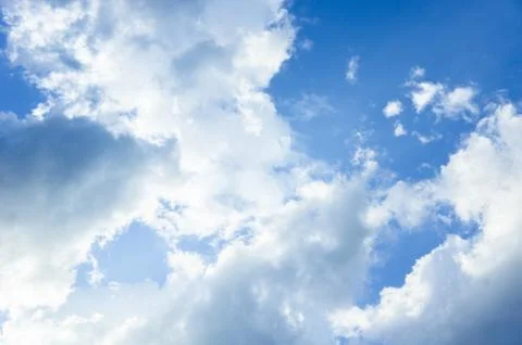 Cloudy sky background , blue sky on the day Stock Photos