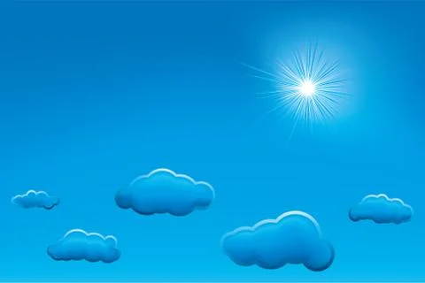 Cloudy sky background with copy space. Clean. Stock Illustration