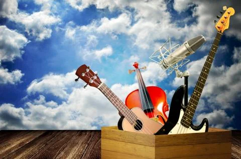 With cloudy sky background Stock Illustration