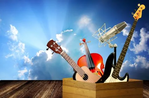With cloudy sky background Stock Illustration