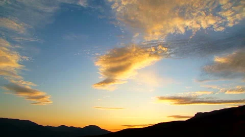 Cloudy Sky At Beautiful Sunset Stock Footage 48773147