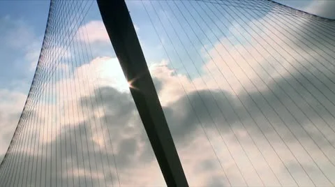 Cloudy Sky behind Bridge - Time Lapse Stock Footage 10869422