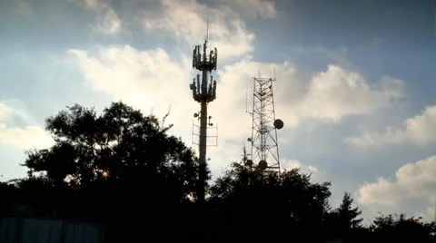 Cloudy Sky beyond Antenas - Timelapse 3 Stock Footage 22795581