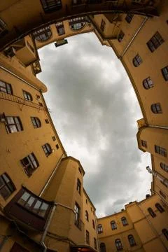Cloudy sky buildings frame Stock Photos