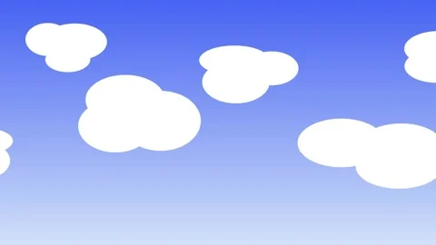 Cloudy Sky Cartoon Look Background 4K Loop Stock Footage 297219292