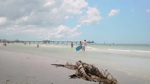 Cloudy sky at Clearwater beach, Florida Stock Footage 79182326