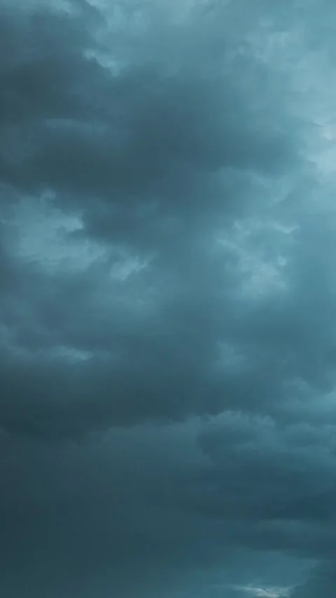 Cloudy Sky With Dark Storm Clouds During Rain. Natural Background With Rainclou Stock Footage 341173704