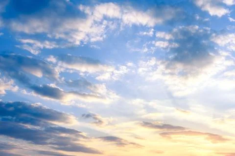 Cloudy sky at dusk Stock Photos