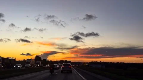 A cloudy sky at the end of the day with various shades of light, particular.. Stock Photos