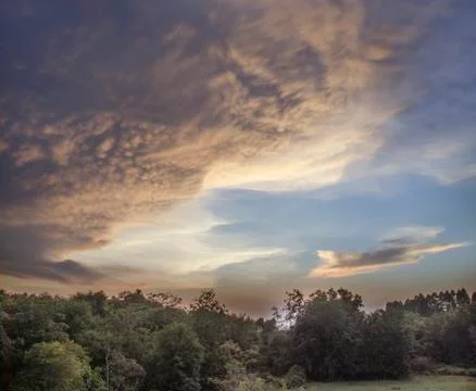 Cloudy Sky at Evening Stock Photos