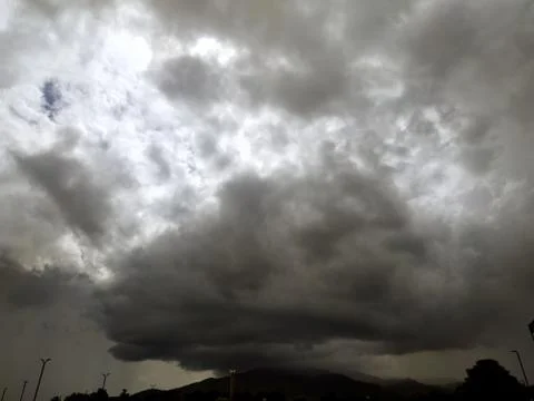 Cloudy sky in evening Stock Photos