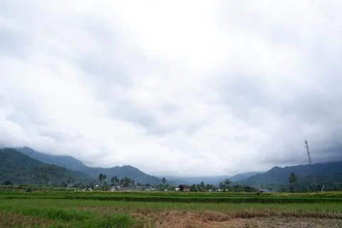 Cloudy sky in the fields Stock Photos