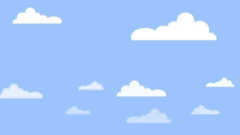 Cloudy Sky Flat Design Stock-Footage 267665304