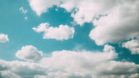 Cloudy Sky With Fluffy Clouds. Natural Background. 4K, Time Lapse, Timelapse Stock Footage 155137565