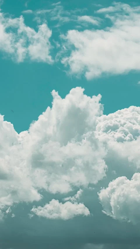 Cloudy Sky With Fluffy Clouds. Natural Background. Stock Footage 342947666