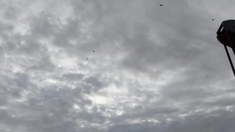 Cloudy Sky with Flying Objects Video stock 279875572