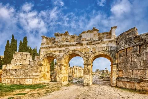 Cloudy sky in Hierapolis Turkey Stock Photos