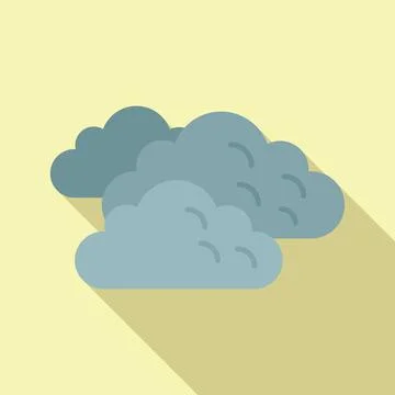 Cloudy sky icon flat vector. Rain cloud イラスト素材