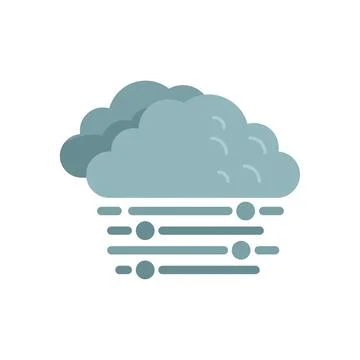 Cloudy sky icon flat vector. Cold meteo Stock Illustration