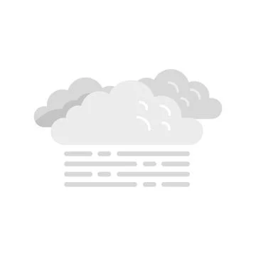 Cloudy sky icon flat vector. Cloud rain イラスト素材