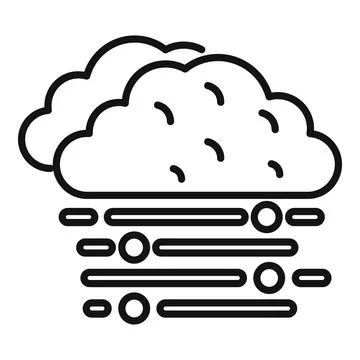 Cloudy sky icon outline vector. Cold meteo Stock Illustration
