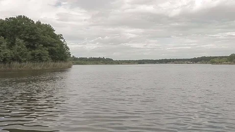 Cloudy Sky Lake Forest Stock Footage 76462324