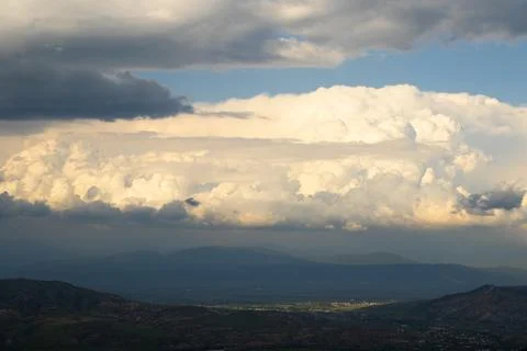 Cloudy sky landscape background Stock Photos